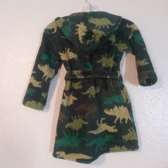 Climatesmart boys (childrens) size Small 4/6 green and brown dinosaur robe - Picture 4 of 9